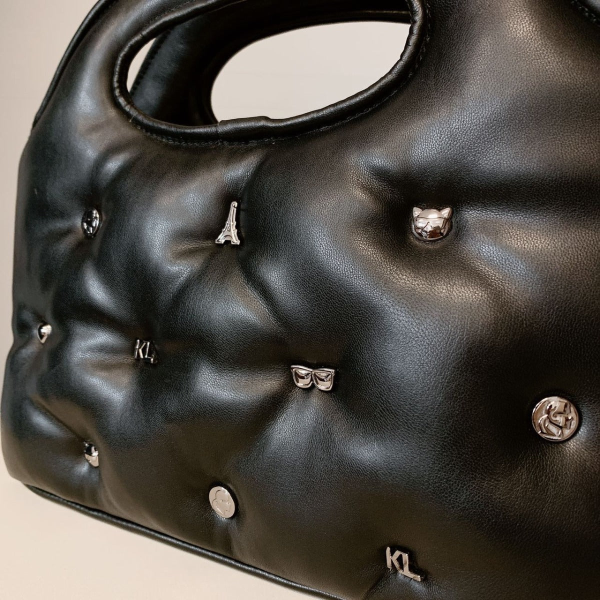 Karl Lagerfeld Cybill LH2DZ2CG Top Handle Satchel IN BLACK STUDDED 194775057373 Karl Lagerfeld Cybill LH2DZ2CG Top Handle Satchel IN BLACK STUDDED 194775057373
